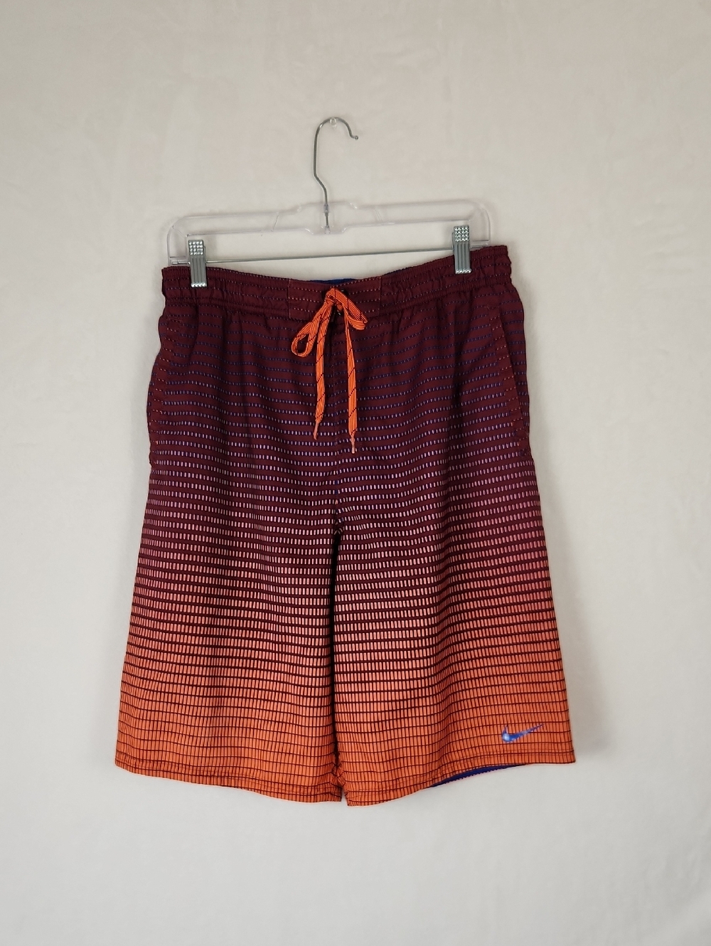 Nike Swim Shorts – Orange to Maroon Gradient, Men's Size Medium - 30 inch waist.